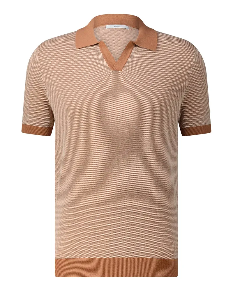 ECKERLE Poloshirt aus Baumwollstrick Braun