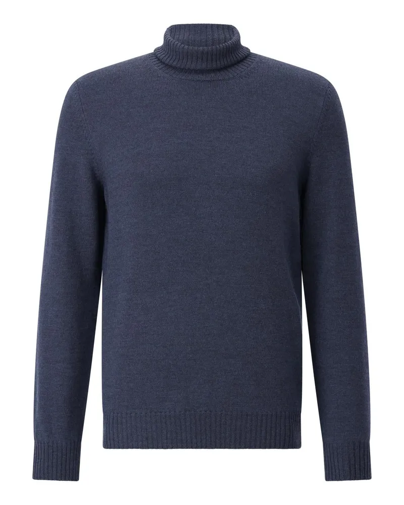 Gran Sasso Rollkragenpullover aus Schurwolle Dunkelblau