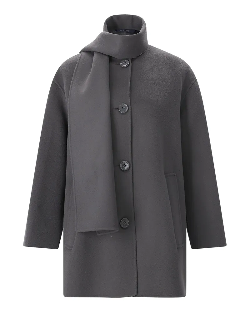 Max Mara Kurzer Mantel Alicia aus Wolle Dunkelgrau