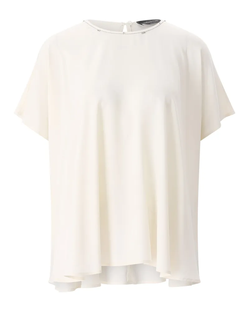 Fabiana Filippi T-Shirt mit Glitzerdetails Creme