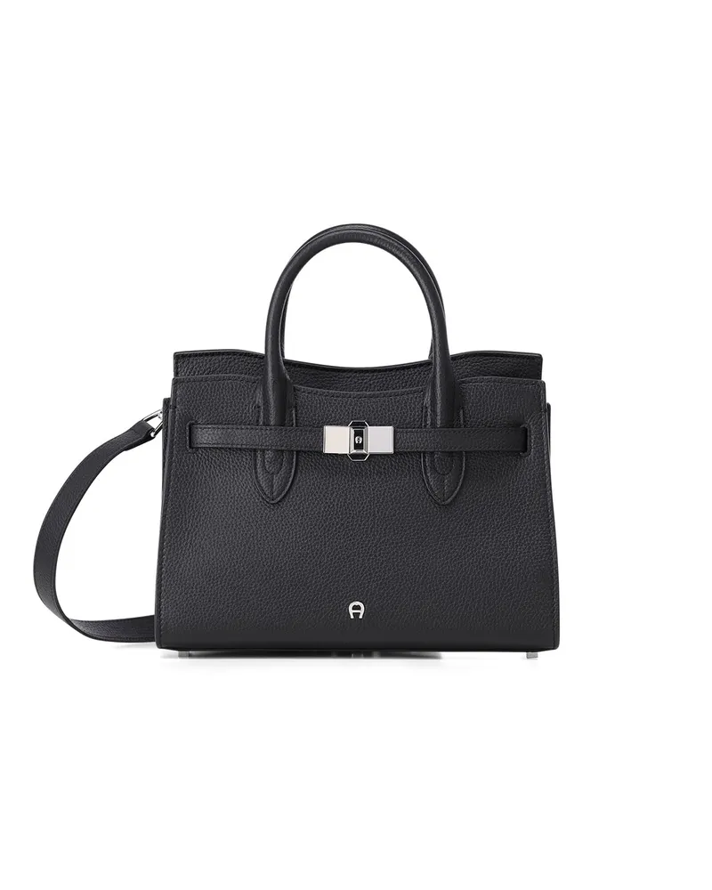 Aigner Handtasche Farah aus Rindsleder Schwarz
