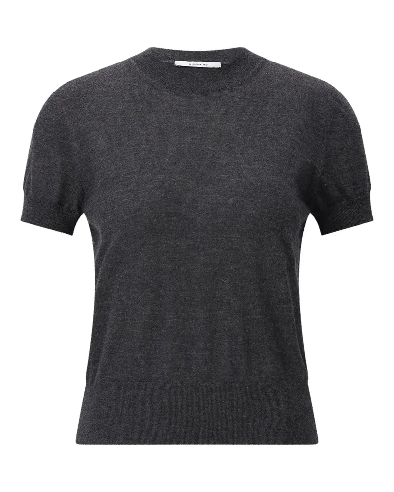 Givenchy Kurzarmpullover aus Kaschmir Dunkelgrau