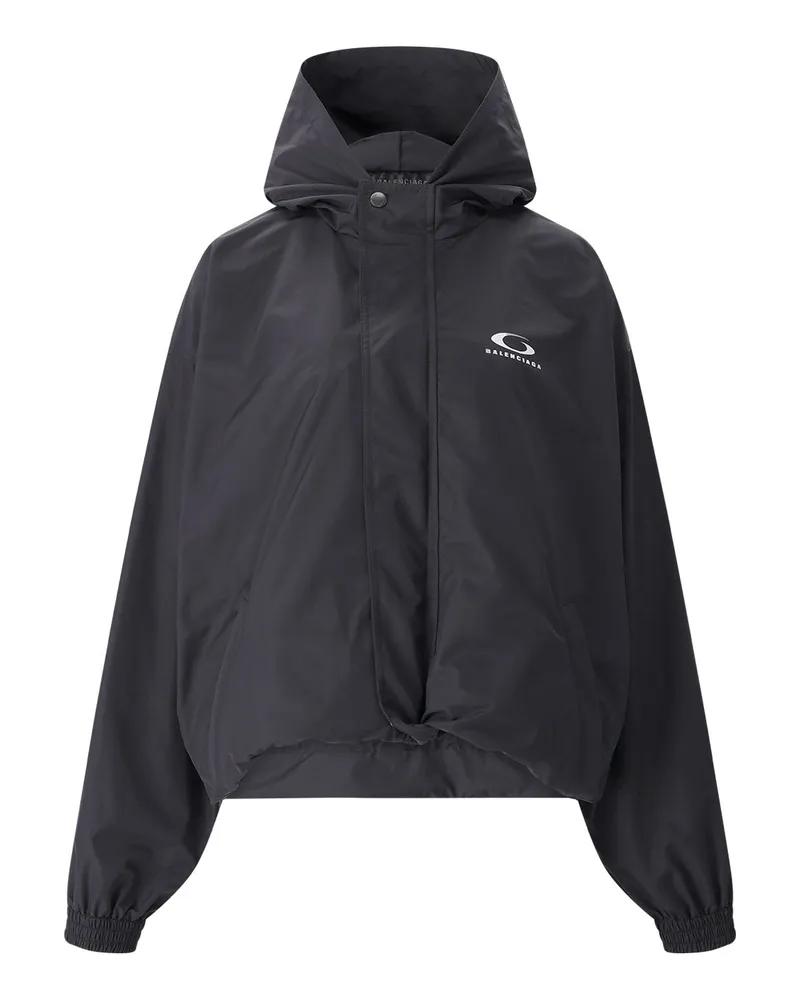 Balenciaga Übergangsjacke mit Logo Schwarz