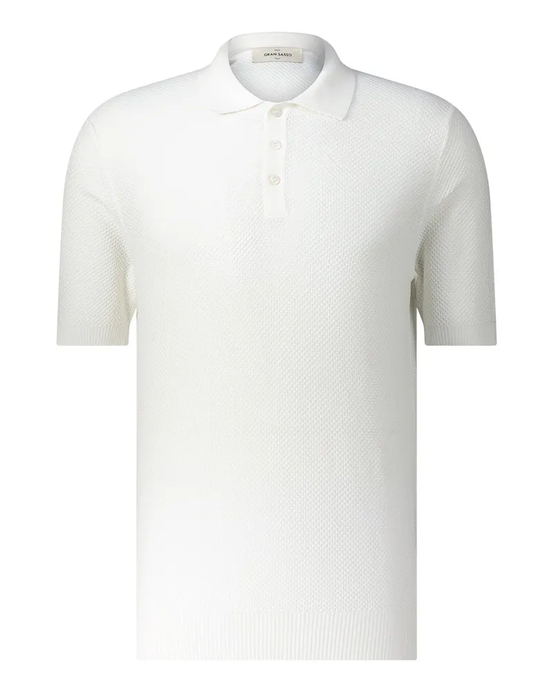 Gran Sasso Poloshirt aus Baumwollstrick Weiß