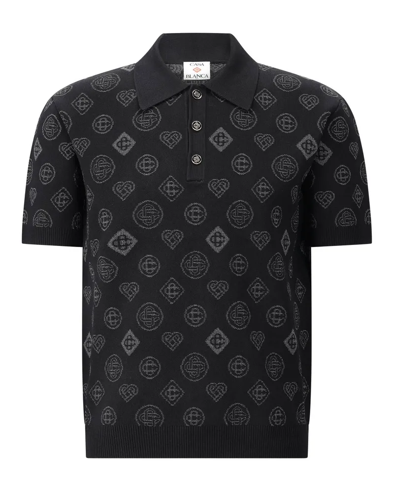 Casablanca Paris Poloshirt mit Logoprint Schwarz