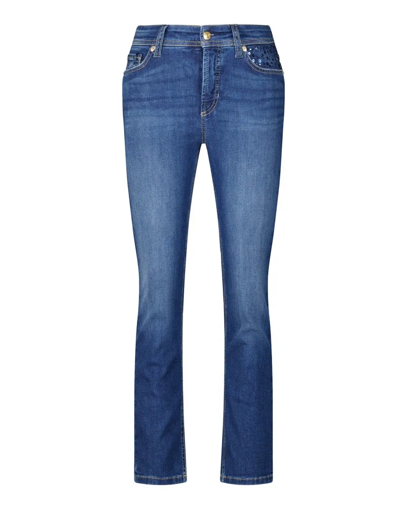 Cambio Cropped Straight-Leg Jeans Piper Blau