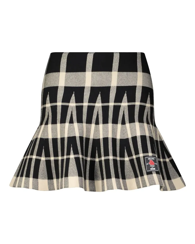 MSGM Karierter Minirock Schwarz