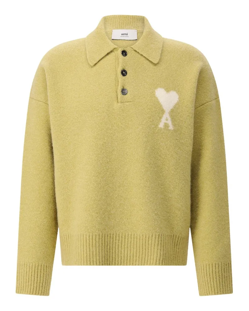 AMI Paris Pullover aus Woll-Mix Grün