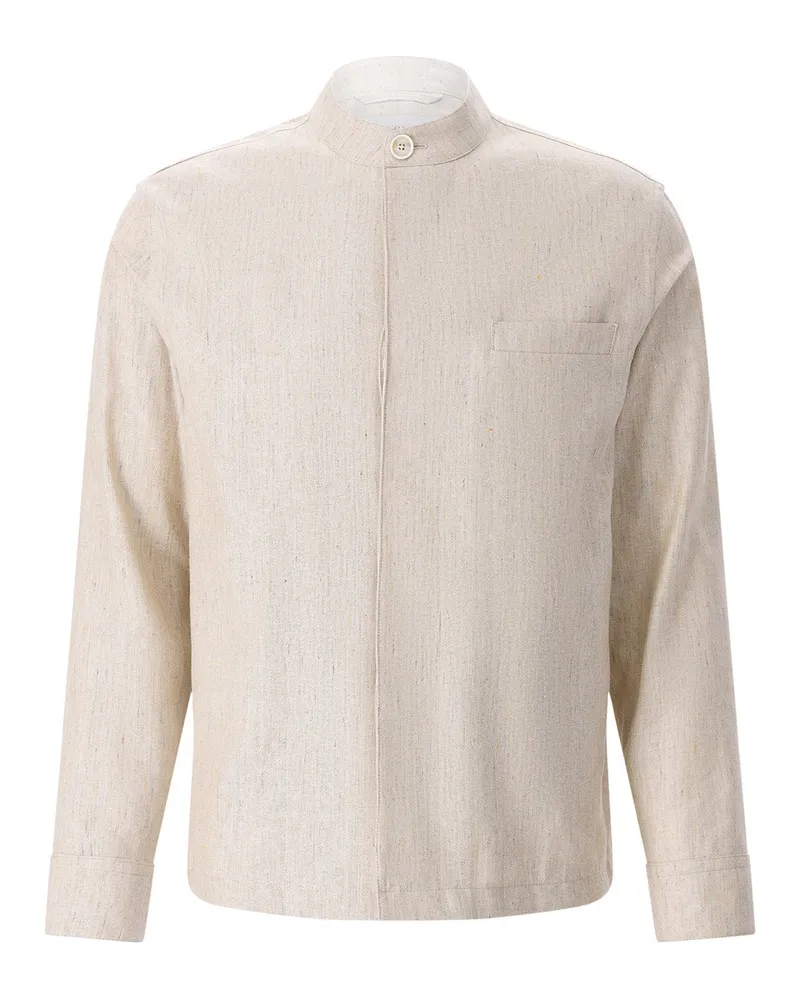 Caruso Overshirt mit Seide & Leinen Creme