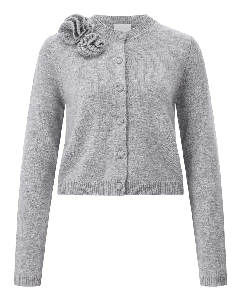 ALLUDE Strickjacke mit Blumendetail Grau