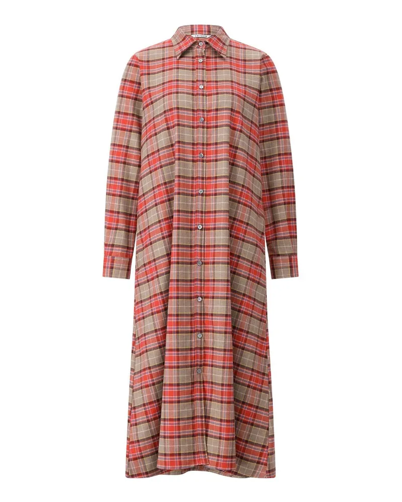 Caliban Kariertes Blusenkleid aus Flanell Multicolor