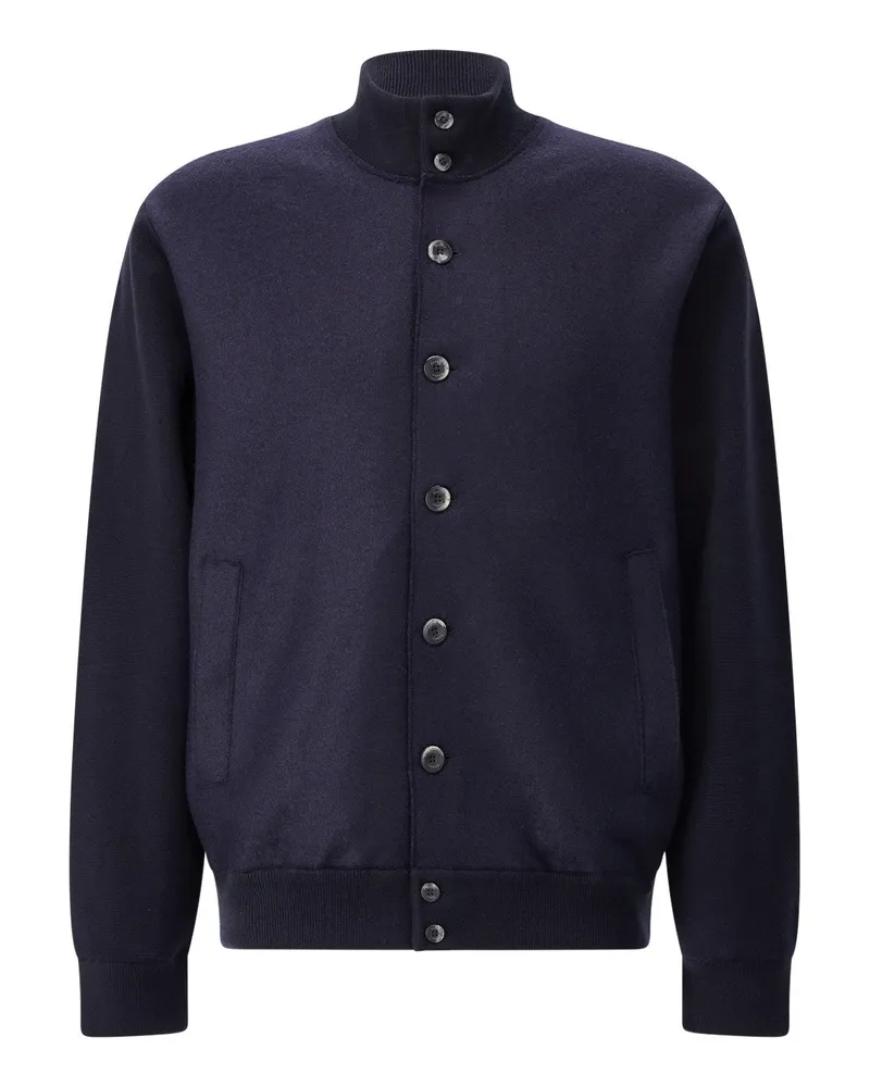 Herno Blouson aus Material-Mix Dunkelblau