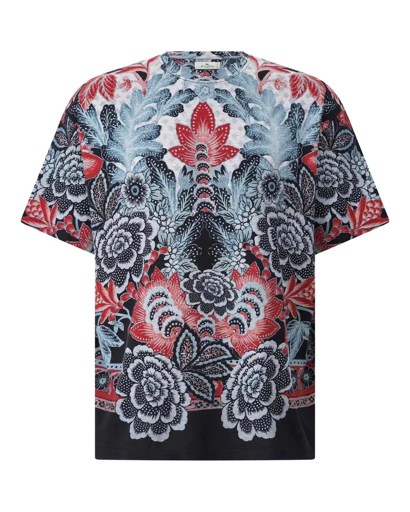Etro T-Shirt mit Paisley-Muster Blau