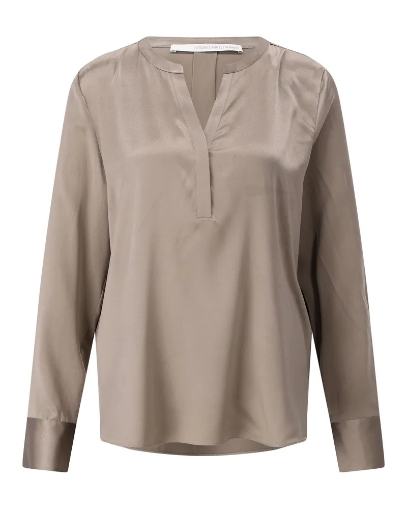 Herzen's Angelegenheit Blusenshirt aus Seide Braun