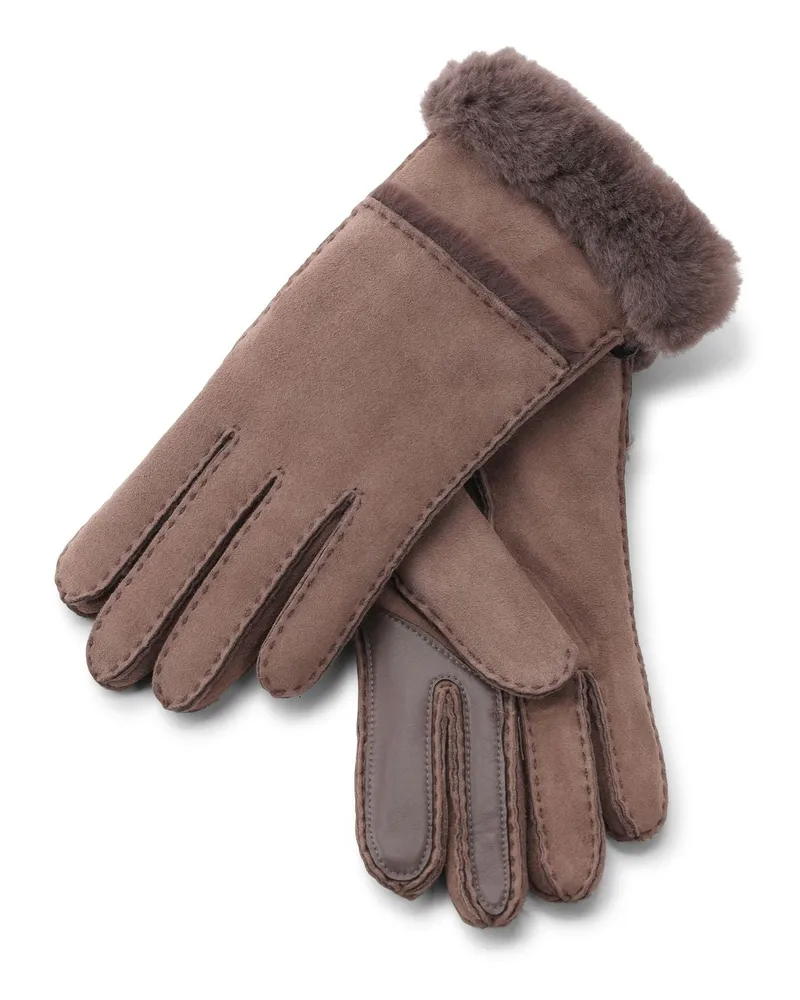 UGG Handschuhe mit Lammfell Dunkelbraun