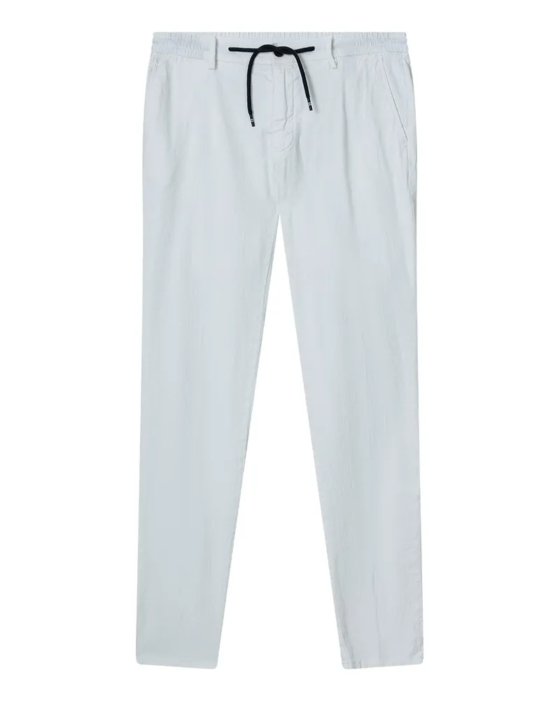 Mason's Slim-Fit Hose aus Leinenmix Weiß