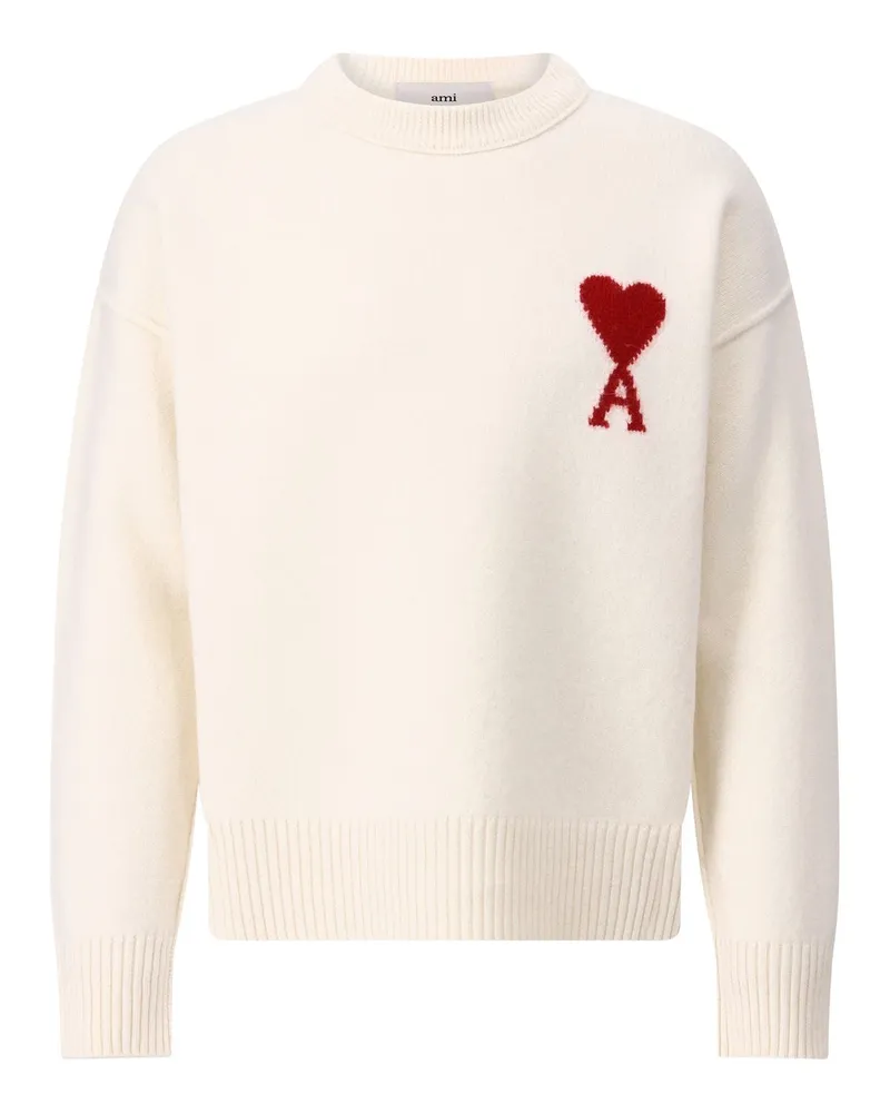 AMI Paris Pullover mit Logo Creme