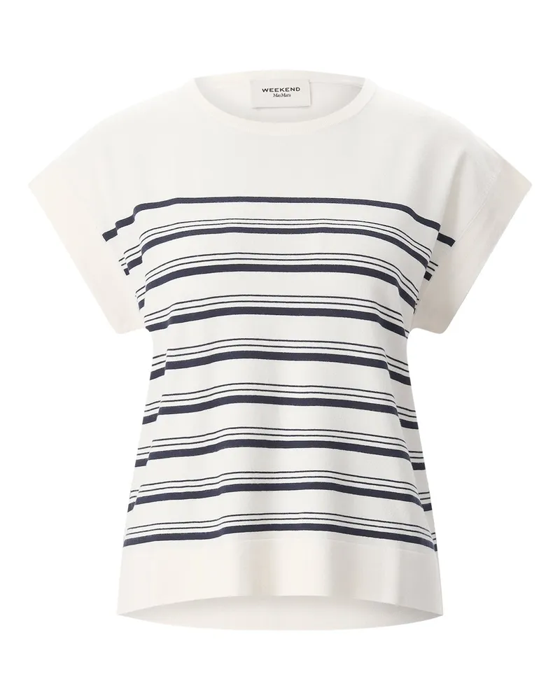 Max Mara Kurzarm Strickpullover Dufo Creme