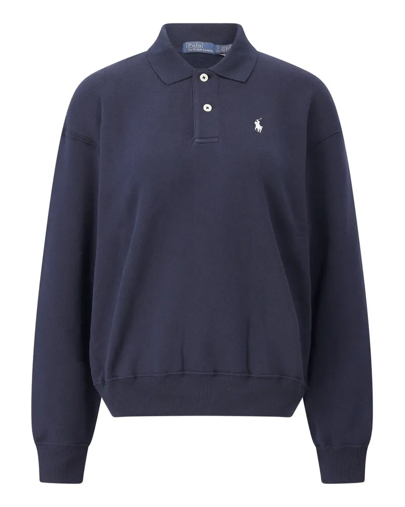 Ralph Lauren Sweatshirt mit Polokragen Dunkelblau