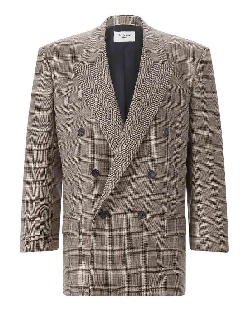 Saint Laurent Blazer aus Wolle Braun