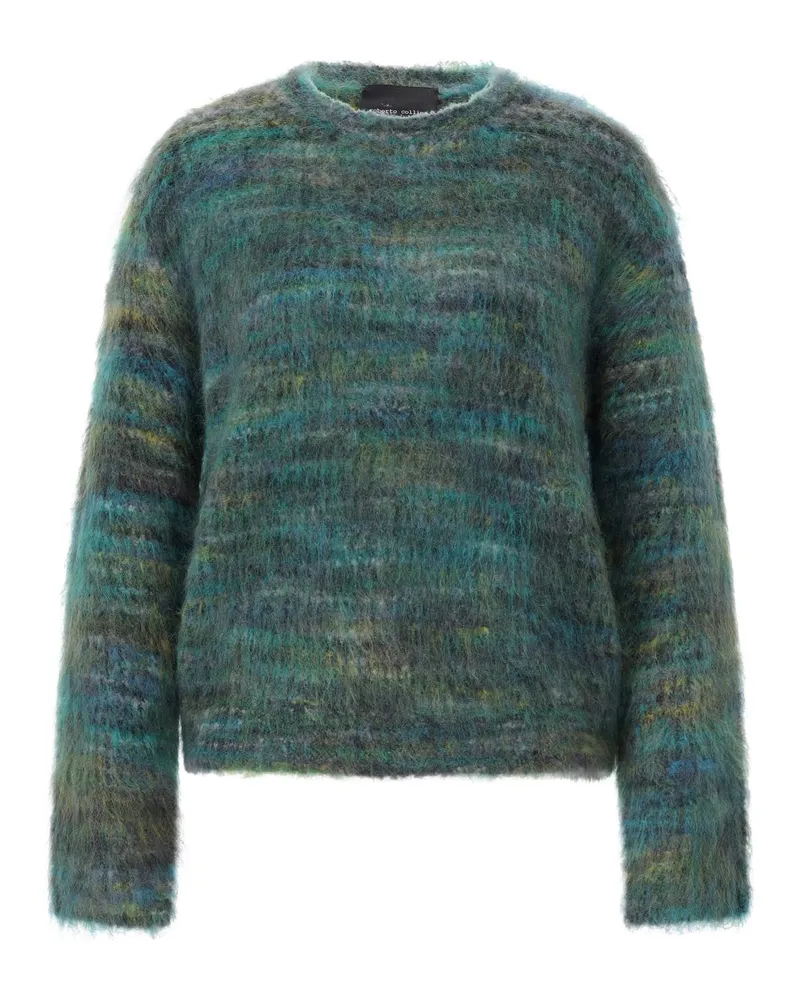 Roberto Collina Strickpullover aus Woll-Mix Grün