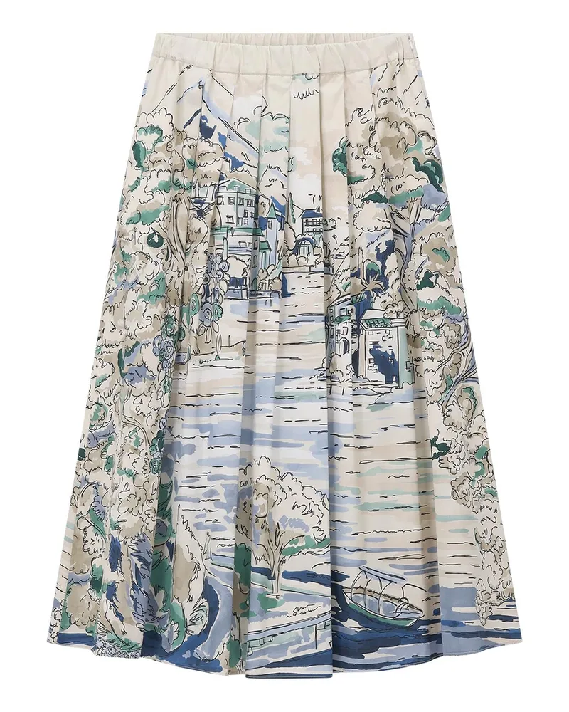 Max Mara Midirock Dadepto aus Baumwolle Multicolor