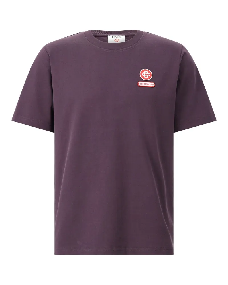 Casablanca Paris T-Shirt mit Logo Lila