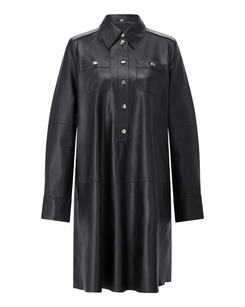 Riani Midikleid aus Leder Schwarz