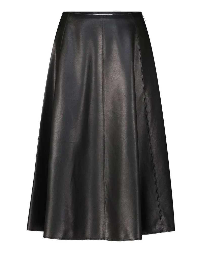 MSGM Midi-Rock aus Lederimitat Schwarz