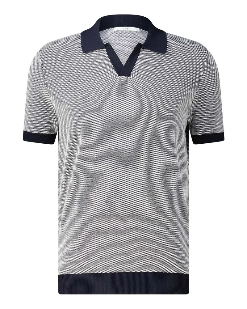 ECKERLE Poloshirt aus Baumwollstrick Dunkelblau