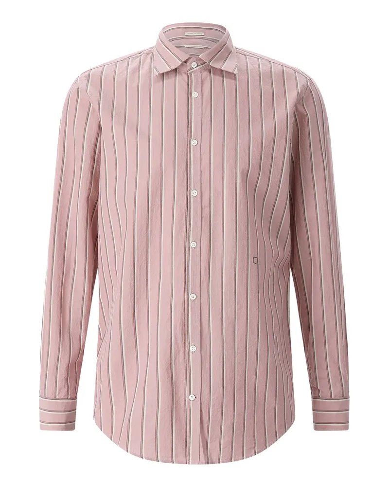 Massimo Alba Gestreiftes Hemd Genova Rosa