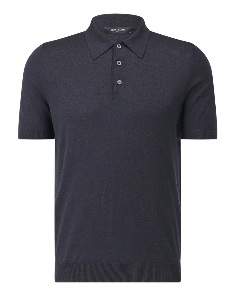 Gran Sasso Poloshirt aus Seide Dunkelblau