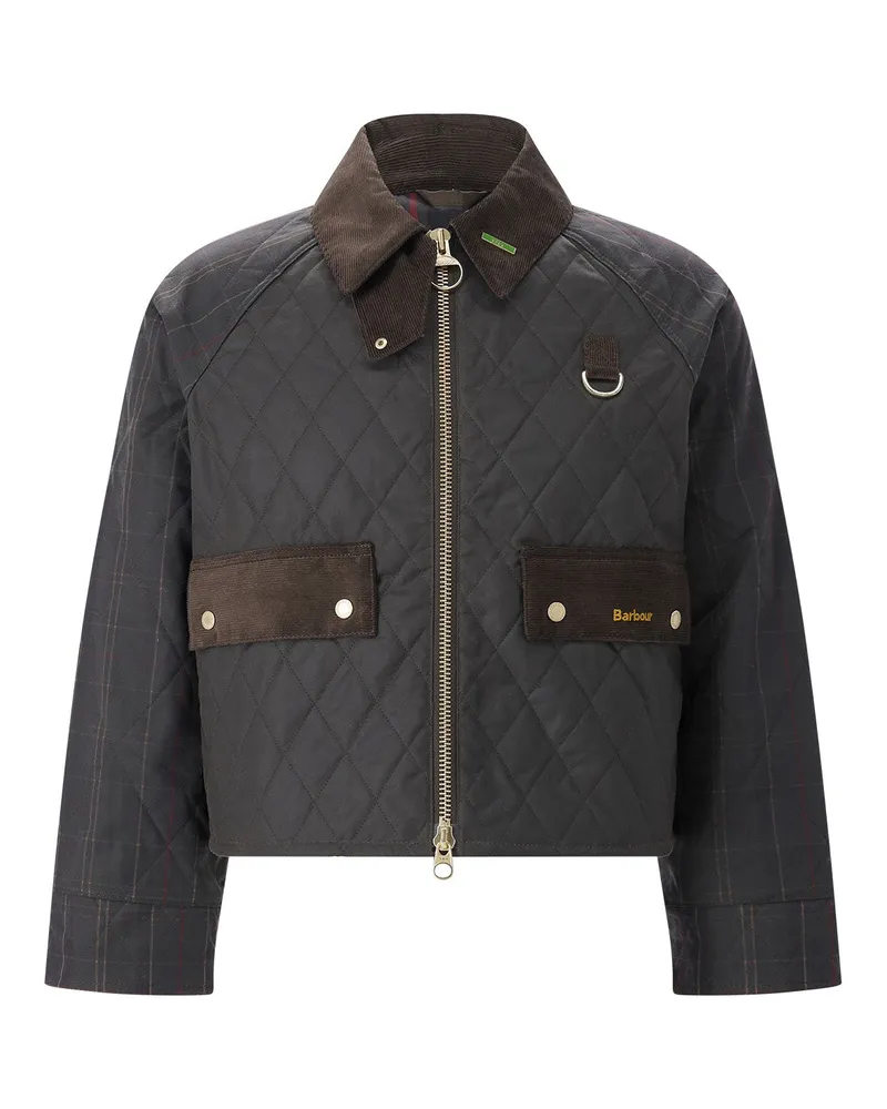 Barbour Jacke Tartan aus Baumwolle Graugrün