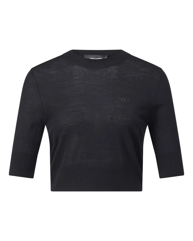 Dsquared2 Crop Top aus Wolle Schwarz