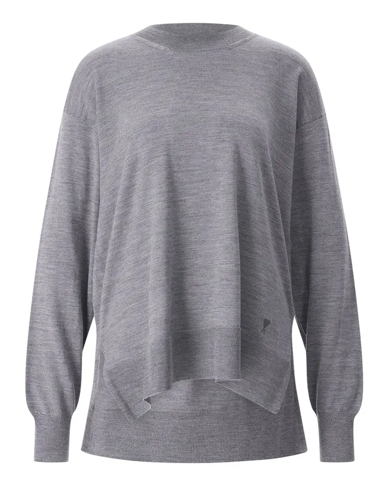AMI Paris Pullover mit Wolle und Seide Grau