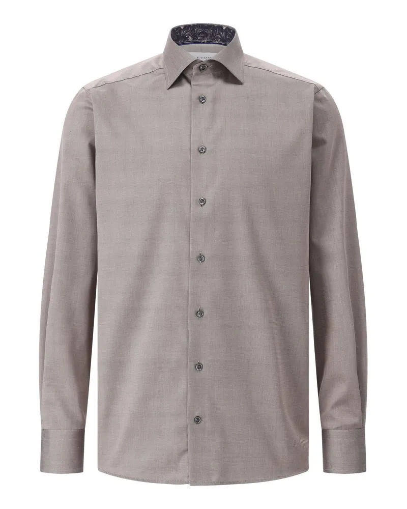 Eton Contemporary-Fit Hemd Braun