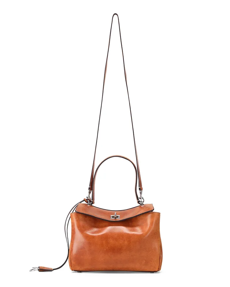 Balenciaga Tasche Rodeo Small aus Lammleder Braun