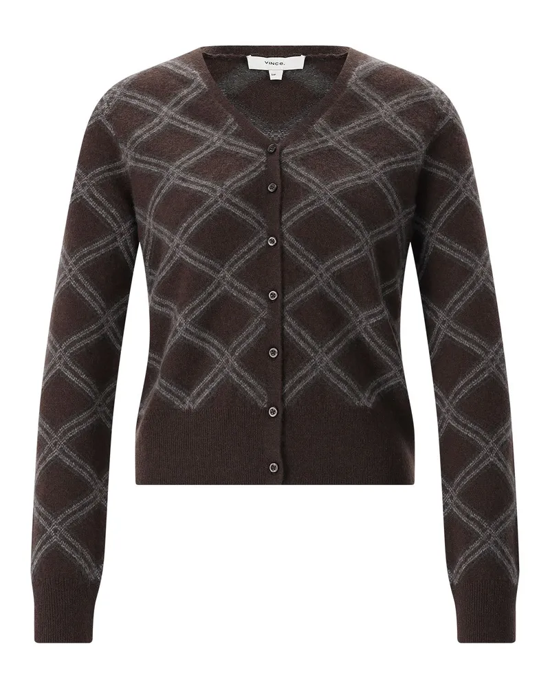 Vince Strickjacke aus Kaschmir Dunkelbraun