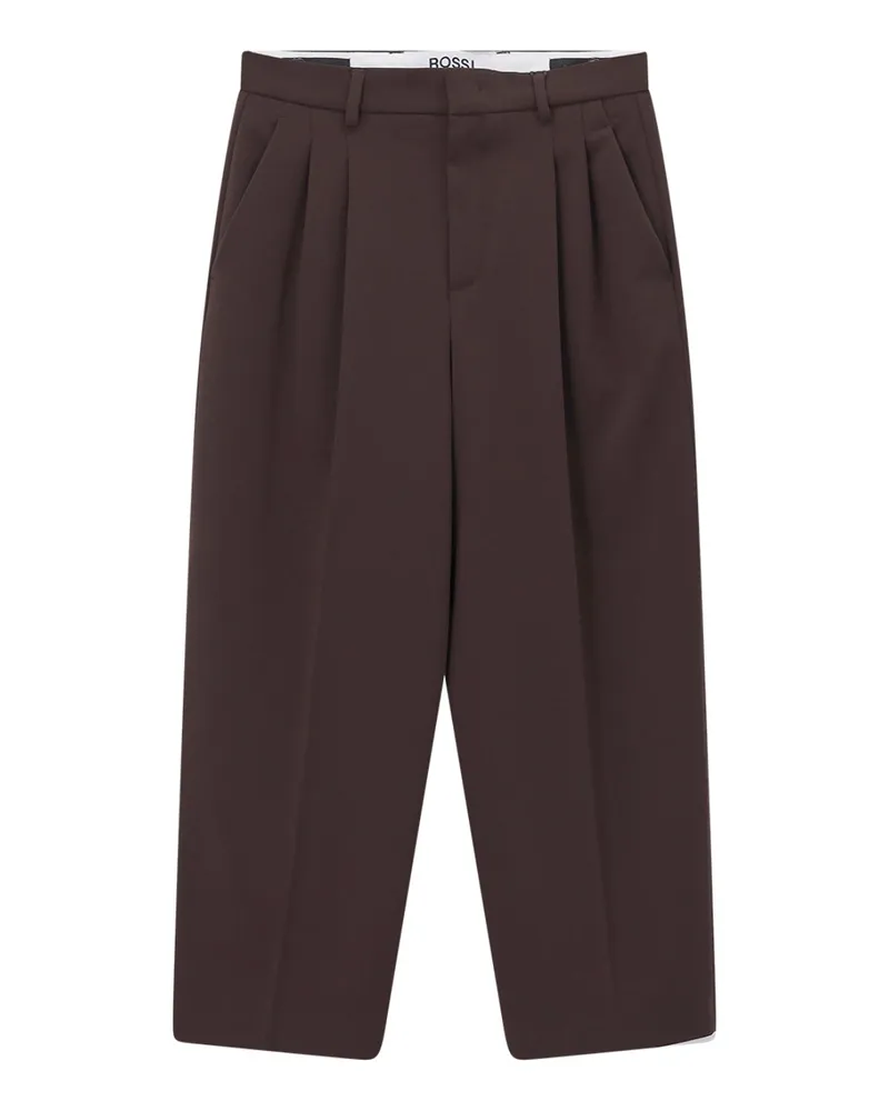 Rossi Relaxed-Fit Stoffhose Dunkelbraun