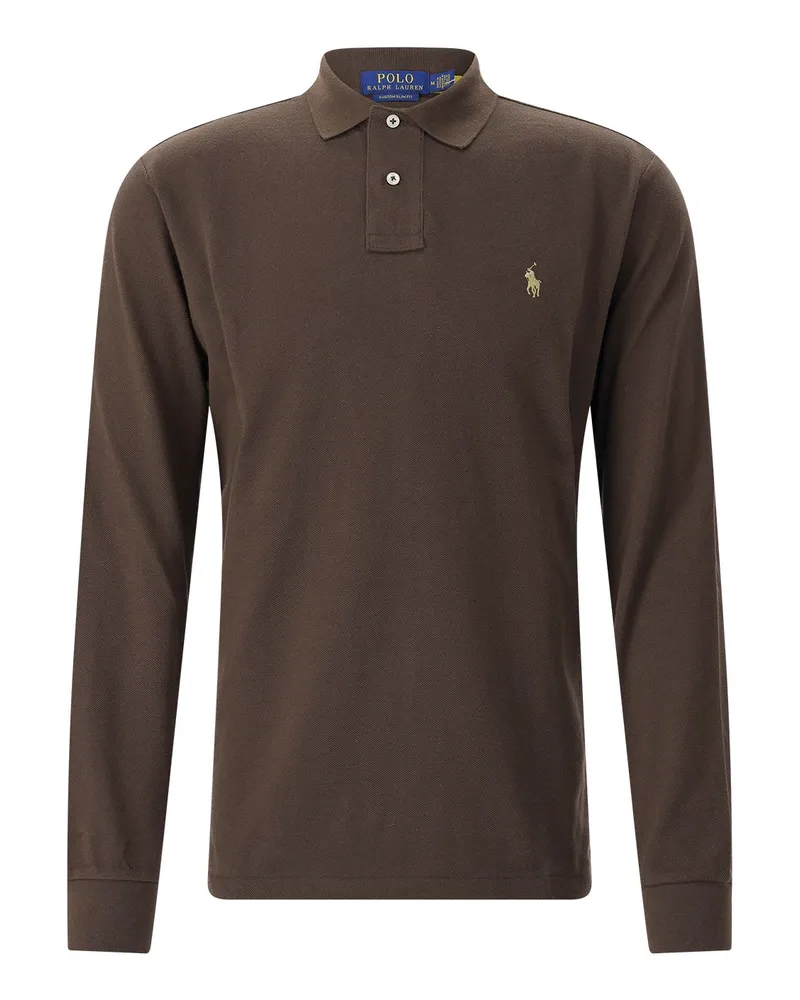 Ralph Lauren Langarm-Poloshirt aus Baumwolle Dunkelbraun