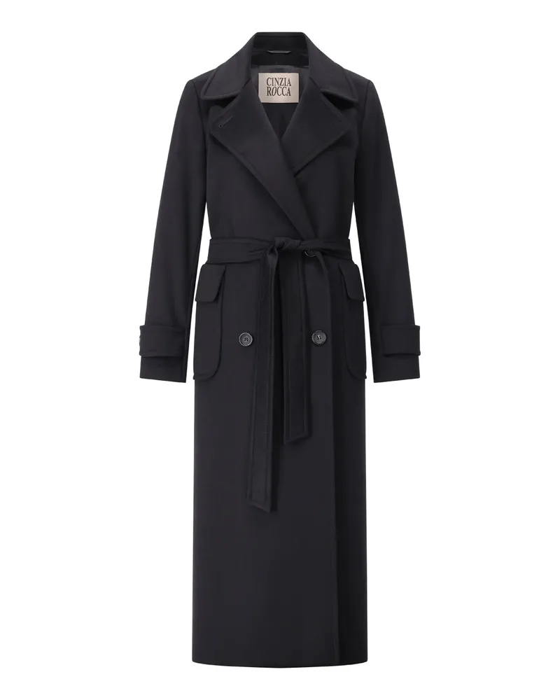 Cinzia Rocca Langer Mantel aus Kaschmir Schwarz