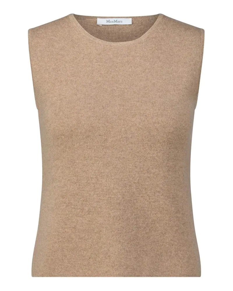Max Mara Top Fosco mit Kaschmir Hellbraun