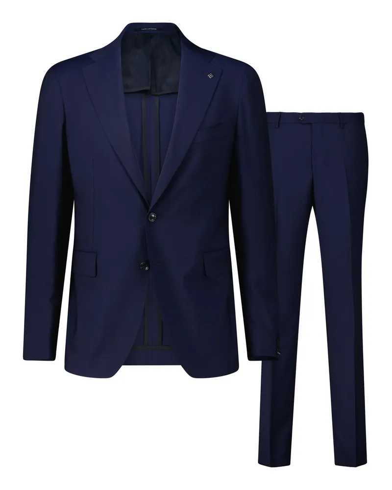 Tagliatore Zweiteiliger Slim-Fit Anzug aus Schurwolle Dunkelblau
