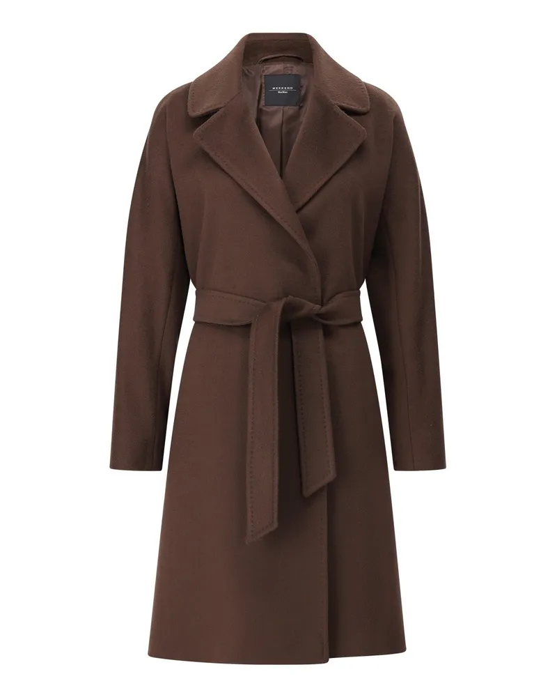Max Mara Mantel Corte aus Wolle Dunkelbraun
