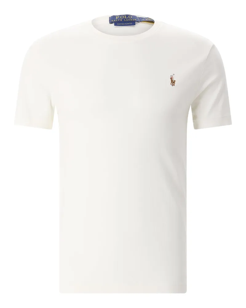Ralph Lauren Custom Slim-Fit T-Shirt mit Logo Creme