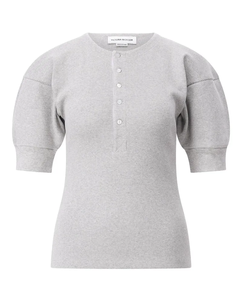 Victoria Beckham T-Shirt mit Ballonärmel Grau