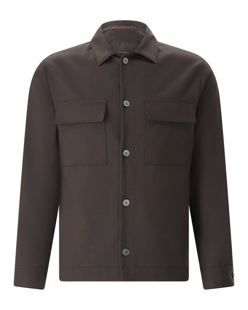 windsor. Overshirt aus Schurwolle Dunkelbraun