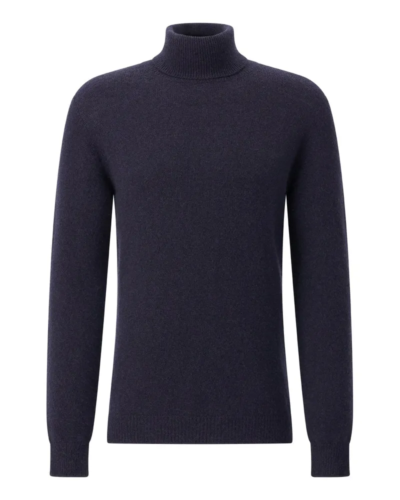 Roberto Collina Rollkragenpullover aus Woll-Mix Dunkelblau