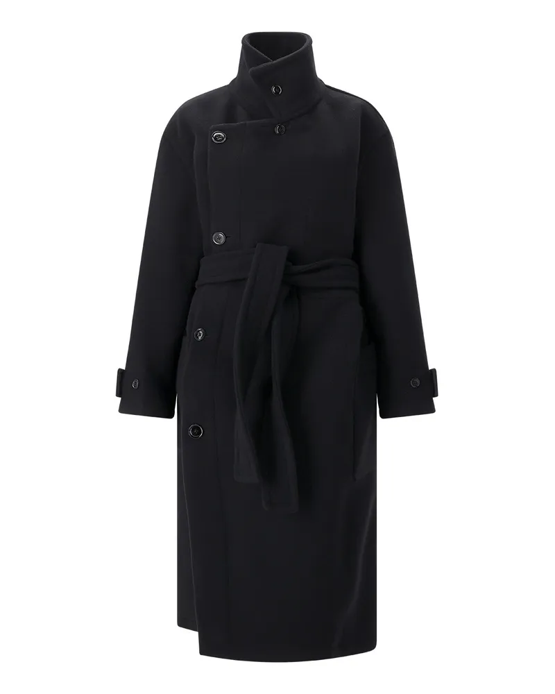 Christophe Lemaire Mantel aus Wolle Schwarz