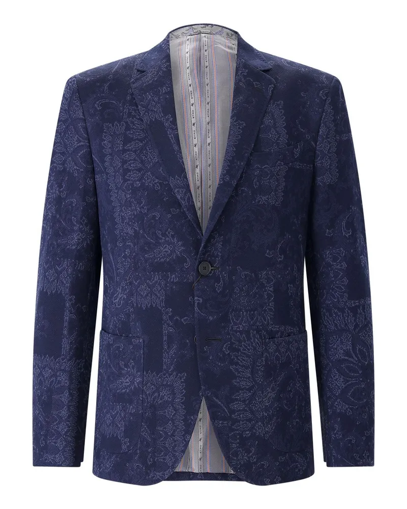 Etro Sakko mit Paisley-Muster Dunkelblau